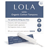 LOLA Super+ Tampons packaging for discreet, portable protection.
