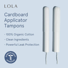 LOLA tampon with cardboard applicator in super absorbency for heavier flow
