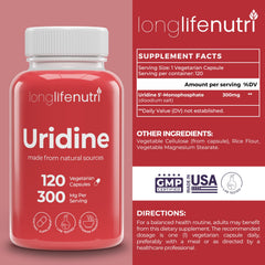 Pouring LongLifeNutri Uridine Monophosphate capsules for easy daily use.