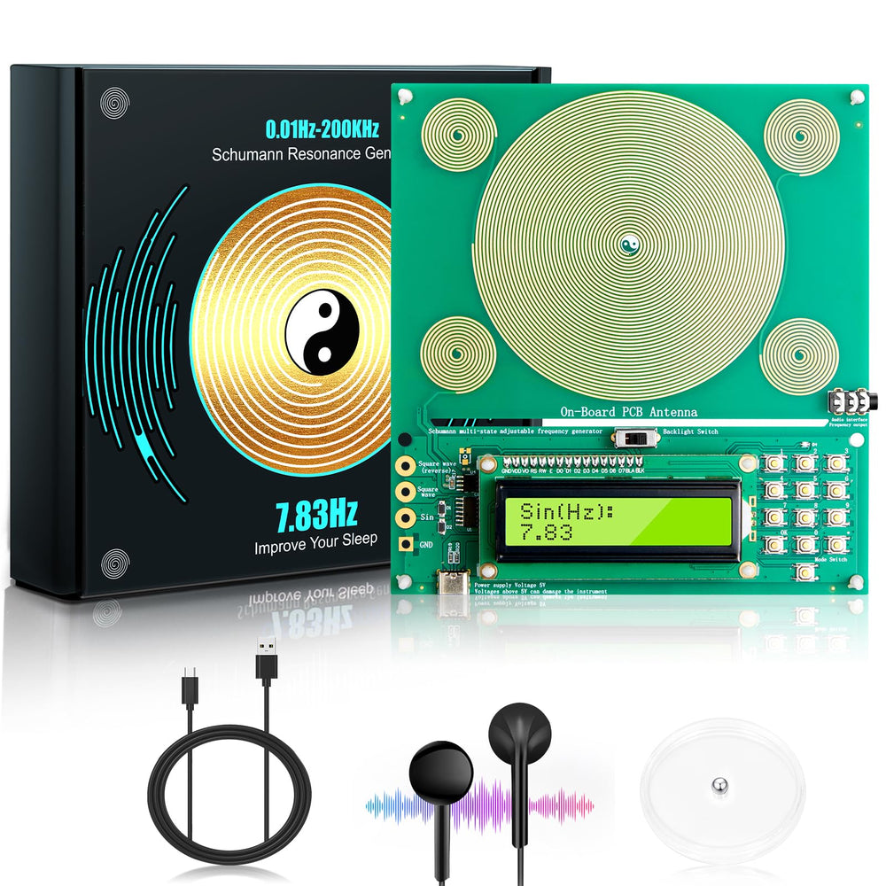 LOOYIG Frequency Generator on a desk setup for daily relaxation and focus.