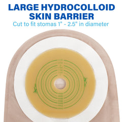 LotFancy colostomy bag with drain spout for easy emptying.