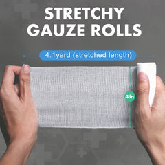 LotFancy gauze roll 4x4 conforming wrap on a limb demonstrates flexible coverage.