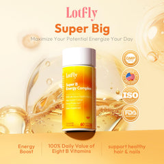 LOTFLY Vitamin B Complex tablets close-up highlighting chewable form
