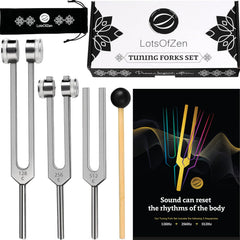 LOTS OF ZEN tuning forks 128Hz for meditation and energy balance.