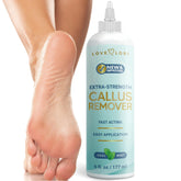 LOVE LORI callus remover bottle for salon-quality foot care.