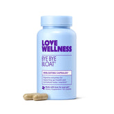Love Wellness Bye Bye Bloat bottle front view for quick after-meal relief.