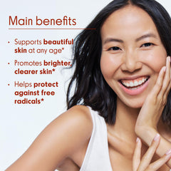Love Wellness Good to Glow ingredients panel highlights vitamin C and biotin benefits.