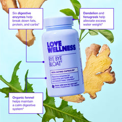 Love Wellness Sparkle Fiber bottle shows chia and flax for fullness.