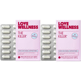 Love Wellness The Killer pack front showing fragrance-free boric acid suppositories for vaginal balance.