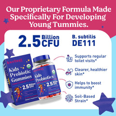 LOVEBUG Kids Probiotic Gummies label highlights USDA Organic and vegan ingredients