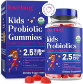LOVEBUG Kids Probiotic Gummies strawberry jar – tasty daily digestive support for kids.