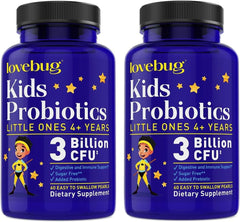 LOVEBUG Kids Probiotics bottle front view for daily gut support