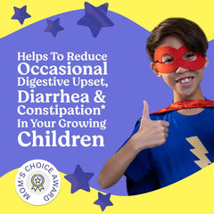 LOVEBUG Kids Probiotics chewables close-up, sugar-free and tasty for kids.