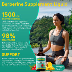 LPETWALK Berberine liquid drops bottle side view highlighting 120 ml capacity