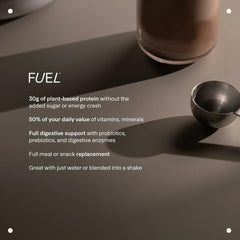 LTH Fuel Vegan with probiotics highlighting gut-friendly nutrition.