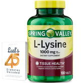LUAL Spring Valley L-Lysine bottle for daily supplement routine.