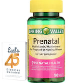 LUAL Spring Valley prenatal tablets pack for daily support during pregnancy