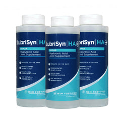 LubriSynHA bottle pour showing easy daily joint support and hydration