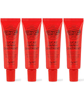 Lucas Papaw Ointment four-tube set with lip applicator for precise, portable skin relief.