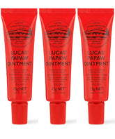 Lucas Papaw Ointment packaging shows three 15g tubes for easy skincare on the go.