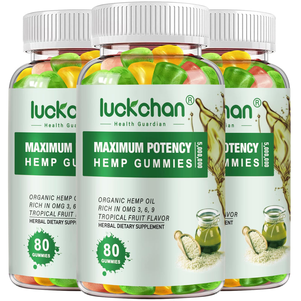 LUCKCHAN Hemp Gummies Advanced Sleep bottle supports a calming nightly routine with a potential for restful evenings.