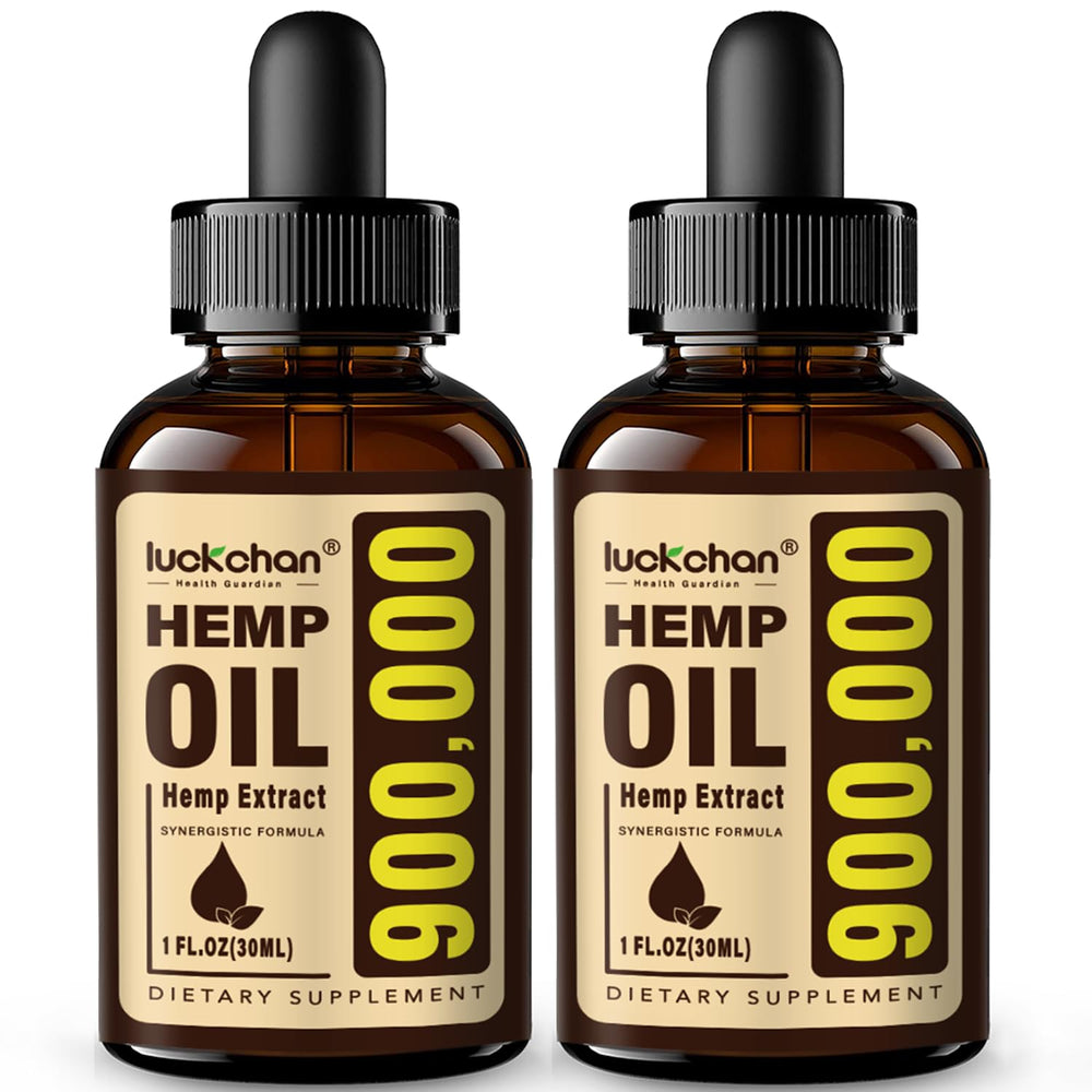 LUCKCHAN premium hemp oil bottle with dropper for evening calm and sleep support.