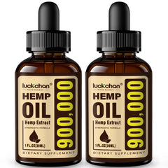 LUCKCHAN premium hemp oil bottle with dropper for evening calm and sleep support.