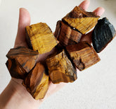 Luckeeper raw tiger eye stones for tumbling and jewelry making