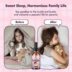 LUCNVEM Kids Magnesium Glycinate Sleep Drops pipette releasing drops for easy nightly dosing.