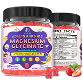 LUCNVEM Magnesium Glycinate Gummies bottle with strawberry flavor for family daily wellness.
