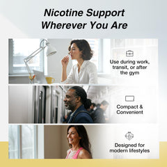 Lucy nicotine gum blister pack closeup highlights convenient wrappers