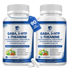 Lukaree GABA 750mg bottle close-up for calm evening routines