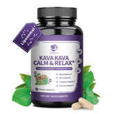 Lukaree Kava Kava root bottle front showing 60 capsules for daily calm