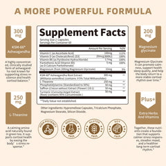 Lukaree KSM-66 Ashwagandha capsules close-up for calm focus.