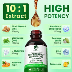 Lukaree tincture poured into glass for easy post-meal use