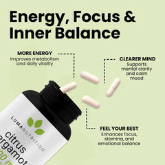 Luma Nutrition Citrus Bergamot label showing 1000mg per serving.
