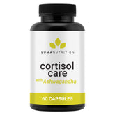 Luma Nutrition Cortisol Reducer bottle with capsules suggesting calm focus