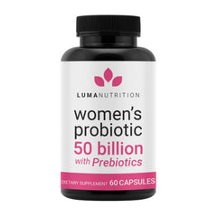 Luma Nutrition Probiotics for Women bottle with 50B CFU support for digestion