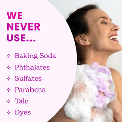 Foamy lather close-up from Lume Acidified Body Wash illustrating gentle cleansing