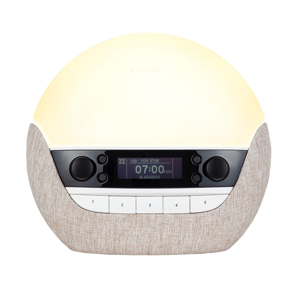 Lumie Bodyclock Luxe 700FM sunrise animation wakes you gently with soft light