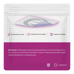 LUMINAS Relief Patch on knee supports daily activity with secure adhesion and focused comfort