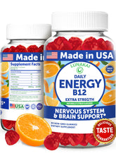 Lunakai B12 gummies packshot showing convenient vegan energy supplement for daily use