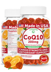 Lunakai CoQ10 Gummies orange bottle front view highlighting heart health support.