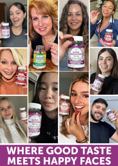 Lunakai cordyceps-immune-support gummies with glass of water.