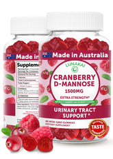 Lunakai cranberry supplement gummies bottle for daily urinary wellness.