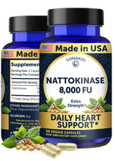 Lunakai nattokinase bottle front for daily circulation support.