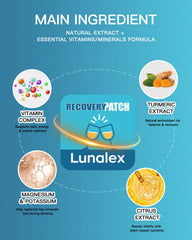 Lunalex Party Recovery Patch applied to arm, discreet during events