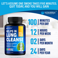 LungWELL lung detox pills on display for breathing support