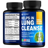 LungWELL quit smoking aid bottle showing natural ingredients for lung support