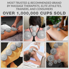 Edge cupping set on massage table during therapy session